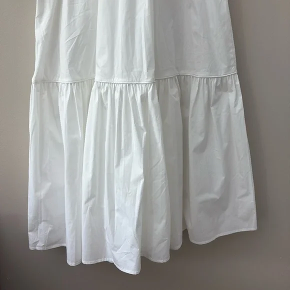 New STAUD Demi Dress White Tiered Maxi Cotton 3/4 Sleeves Size S - Picture 10 of 16
